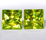 Изумительная пара зеленых сфенов 1,72 карат 