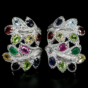 Эффектные серьги с самоцветами