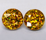 Пара золотистых сфенов 1,02 карат 