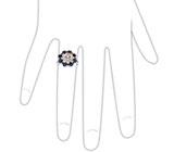 Кольцо с самоцветами Серебро 925