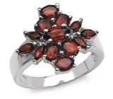 Кольцо с великолепным гранатом Серебро 925