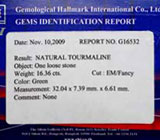 Крупный турмалин 16,36 карат 