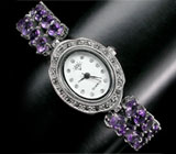 Часы с аметистовым браслетом Серебро 925
