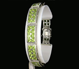 Браслет с яркими перидотами Серебро 925