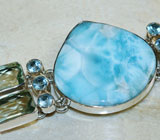 Браслет с крупным ларимаром Серебро 925