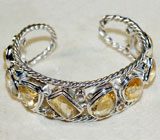 Оригинальный браслет с цитринами Серебро 925