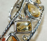 Оригинальный браслет с цитринами Серебро 925