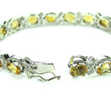 Изящный браслет с золотистыми цитринами Серебро 925