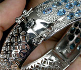 Браслет с голубыми топазами Серебро 925