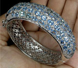 Браслет с голубыми топазами Серебро 925