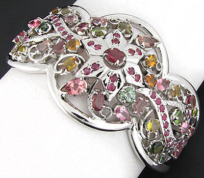 Браслет из коллекции "Multistone" с разноцветными турмалинами