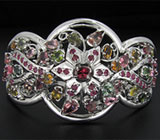 Браслет из коллекции "Multistone" с разноцветными турмалинами Серебро 925