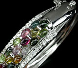 Браслет с разноцветными турмалинами Серебро 925