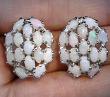 Серьги с белыми solid опалами Серебро 925