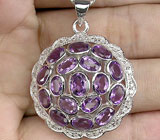 Замечательный кулон с аметистами Серебро 925