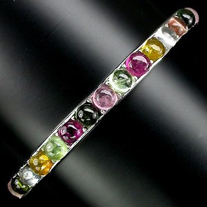 Изящный браслет с разноцветными турмалинами