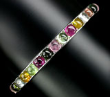 Изящный браслет с разноцветными турмалинами Серебро 925