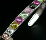 Изящный браслет с разноцветными турмалинами Серебро 925