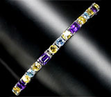 Изящный браслет с аметистами, цитринами и топазами Серебро 925