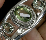 Браслет с зелеными аметистами Серебро 925