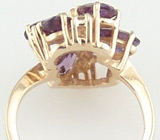 Кольцо с аметистами и бриллиантами Золото