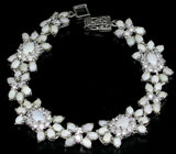 Браслет с белыми solid опалами Серебро 925