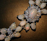 Браслет с белыми solid опалами Серебро 925