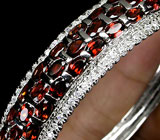Эффектный браслет с гранатами Серебро 925