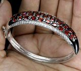 Эффектный браслет с гранатами Серебро 925