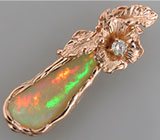 Кулон с solid опалом и бриллиантом Золото