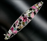 Элегантный браслет с разноцветными турмалинами Серебро 925