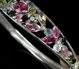 Элегантный браслет с разноцветными турмалинами Серебро 925