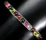 Браслет с разноцветными турмалинами Серебро 925