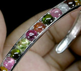 Браслет с разноцветными турмалинами Серебро 925