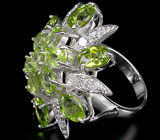 Превосходное кольцо с перидотами Серебро 925