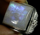 Крупный перстень с лунным камнем Серебро 925