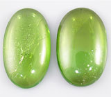 Пара кабошонов перидотов 29,15 карат 