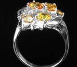 Кольцо с роскошными золотистыми сапфирами Серебро 925
