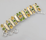 Браслет с пузырчатым жемчугом и цитринами Серебро 925