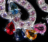 Серьги с разноцветными сапфирами Серебро 925