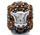 Подвеска "Корова" с кубиком циркония Серебро 925