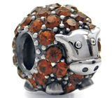 Подвеска "Корова" с кубиком циркония Серебро 925