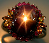 Кольцо со звездчатым сапфиром Серебро 925