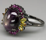 Кольцо со звездчатым сапфиром Серебро 925