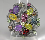 Кольцо из коллекции "Райская Жизнь" с самоцветами Серебро 925