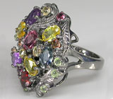 Кольцо из коллекции "Райская Жизнь" с самоцветами Серебро 925