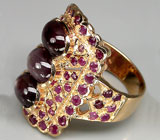 Кольцо со звездчатыми сапфирами Серебро 925