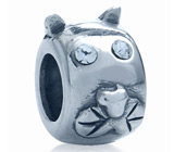 Миниатюра "Собака" с кубиком циркония Серебро 925