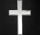 Кулон-крест с бриллиантом Серебро 925