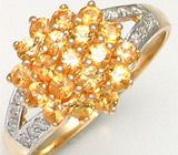 Кольцо с золотистыми сапфирами Золото